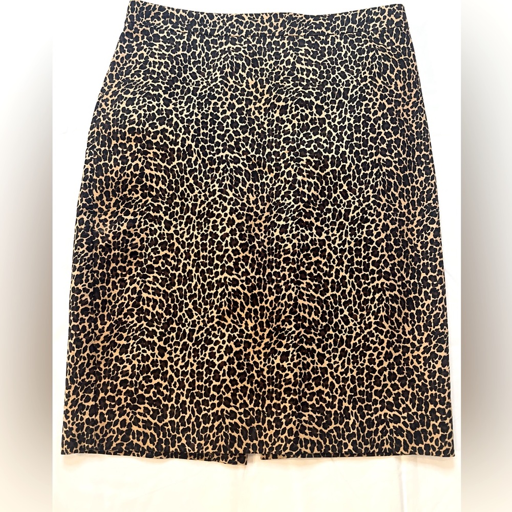 J Crew leopard print pencil skirt